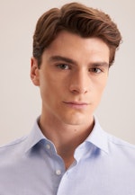 Shaped Flanellhemd Uni in Mittelblau |  Seidensticker Onlineshop