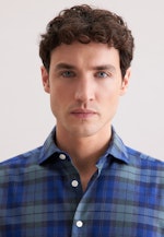 Regular Flanellhemd Karo in Dunkelblau |  Seidensticker Onlineshop