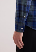 Regular Flanellhemd Karo in Dunkelblau |  Seidensticker Onlineshop