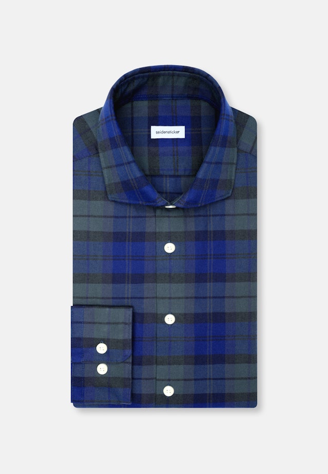 Regular Flanellhemd Karo in Dunkelblau |  Seidensticker Onlineshop