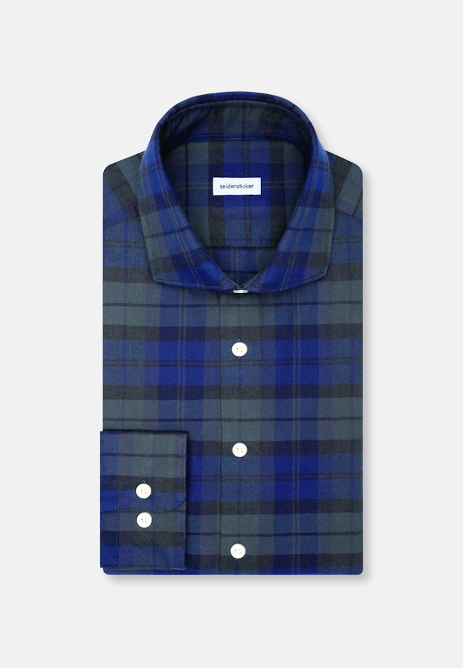 Regular Flanellhemd Karo in Dunkelblau | Seidensticker Onlineshop