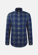 Regular Flanellhemd Karo in Dunkelblau |  Seidensticker Onlineshop