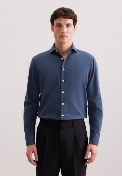 Regular Flannel shirt Pepita in Dunkelblau |  Seidensticker Onlineshop