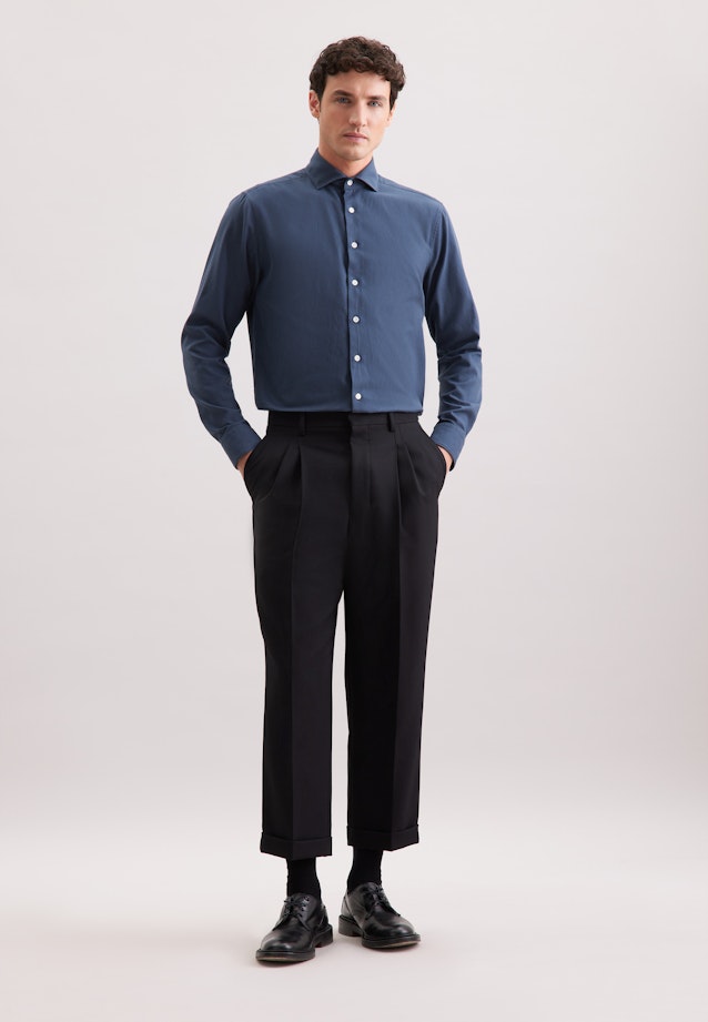 Regular Flanellhemd Pepita in Dunkelblau |  Seidensticker Onlineshop