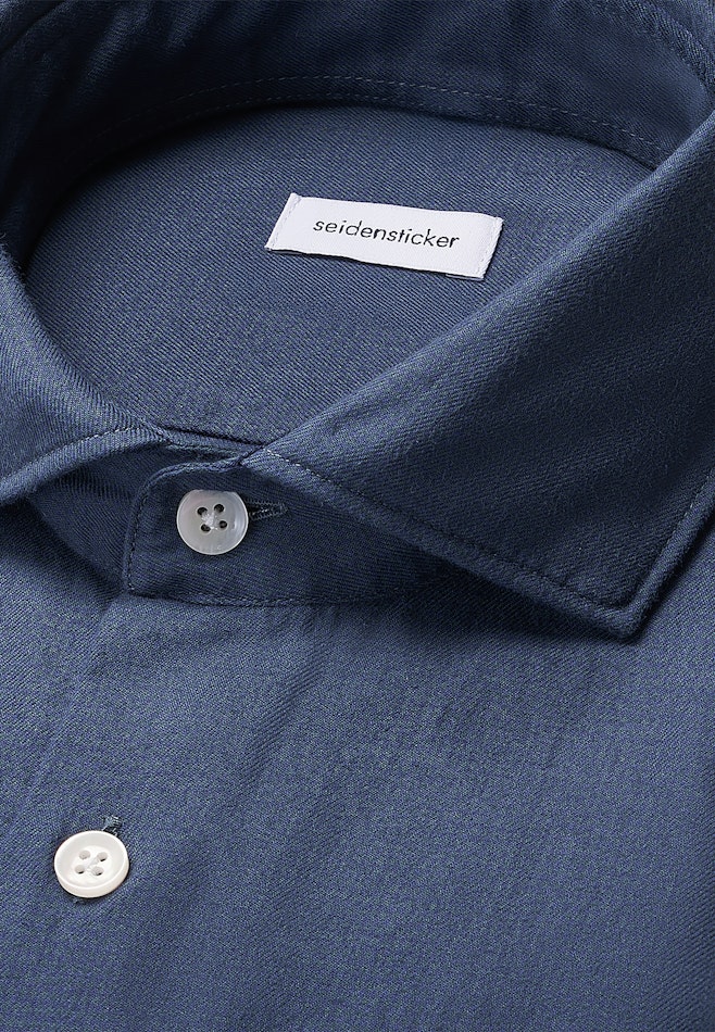 Regular Chemise en flanelle Pepita dans Bleu Foncé | Boutique en ligne Seidensticker