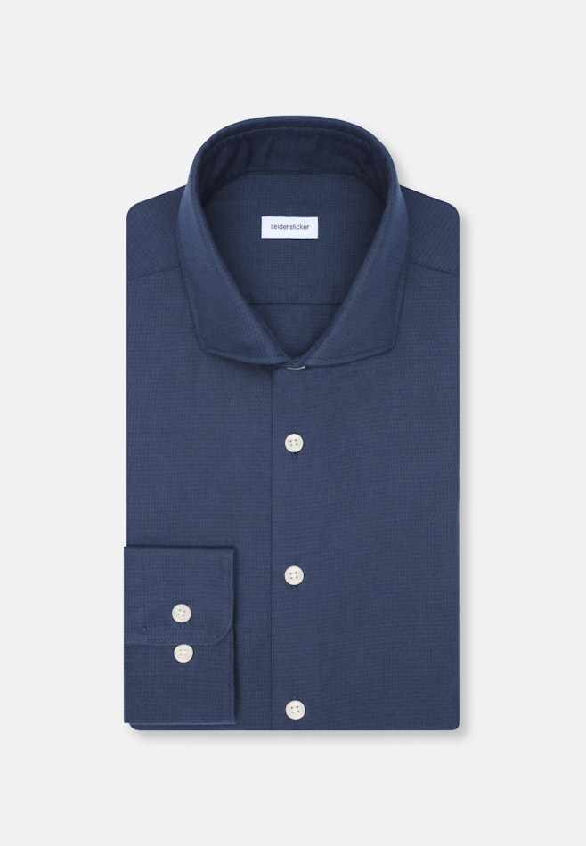 Regular Chemise en flanelle Pepita dans Bleu Foncé | Boutique en ligne Seidensticker