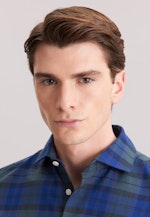 Slim Flanellhemd Karo in Dunkelblau |  Seidensticker Onlineshop