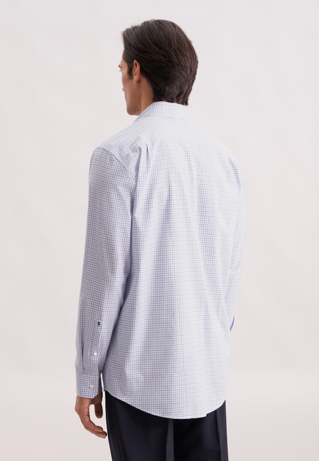 Regular Chemise en flanelle carreaux in Bleu Moyen |  Seidensticker Onlineshop