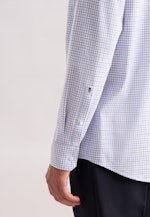 Regular Flanellhemd Karo in Mittelblau |  Seidensticker Onlineshop