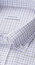 Regular Flanellhemd Karo in Mittelblau |  Seidensticker Onlineshop