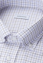 Regular Flanellhemd Karo in Mittelblau |  Seidensticker Onlineshop