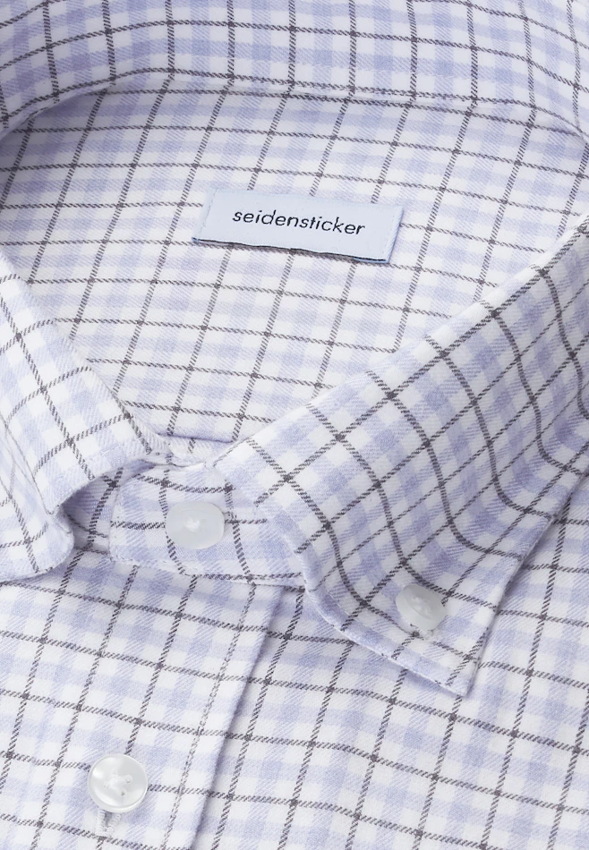 Regular Chemise en flanelle carreaux dans Bleu Moyen | Boutique en ligne Seidensticker