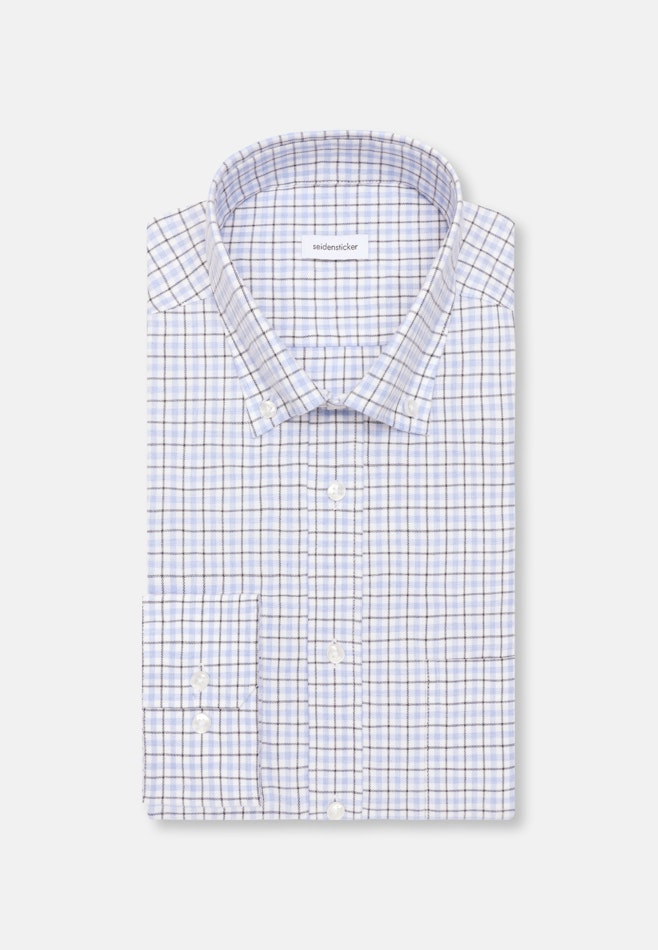 Regular Chemise en flanelle carreaux dans Bleu Moyen | Boutique en ligne Seidensticker