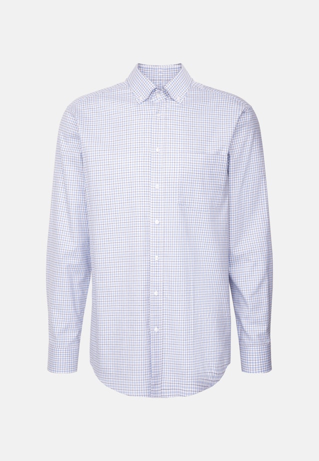 Regular Flanellhemd Karo in Mittelblau |  Seidensticker Onlineshop