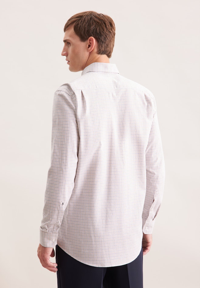 Regular Flanellhemd Druck in Beige | Seidensticker Onlineshop