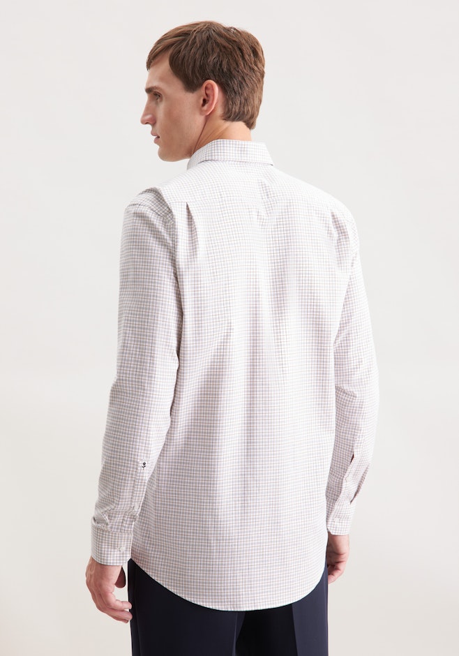 Regular Flanellhemd Karo in Beige | Seidensticker Onlineshop