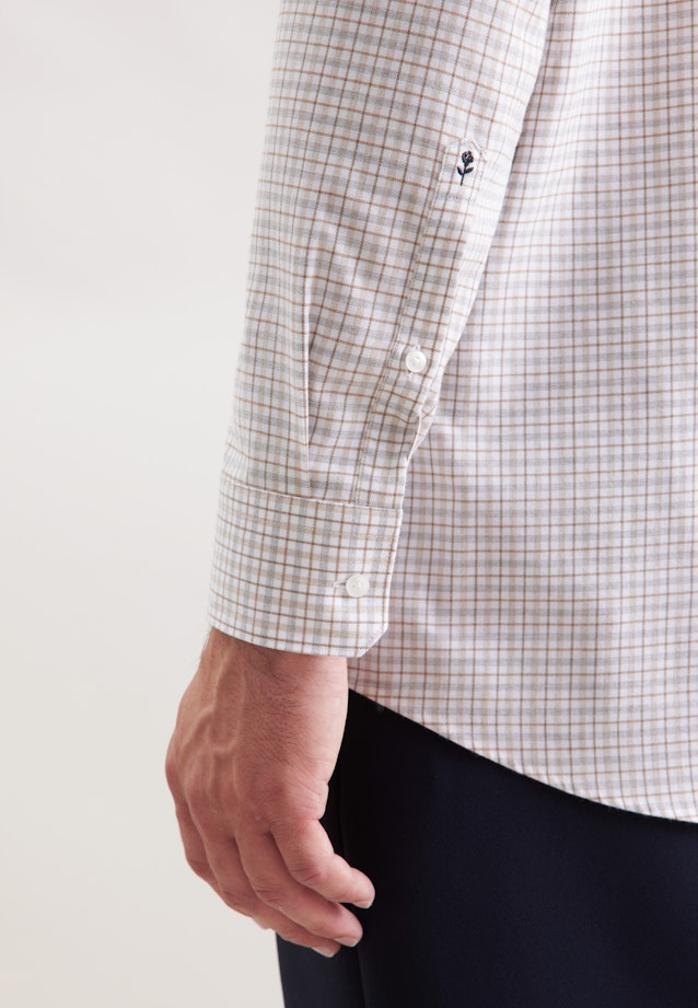 Regular Flanellhemd Karo in Beige |  Seidensticker Onlineshop