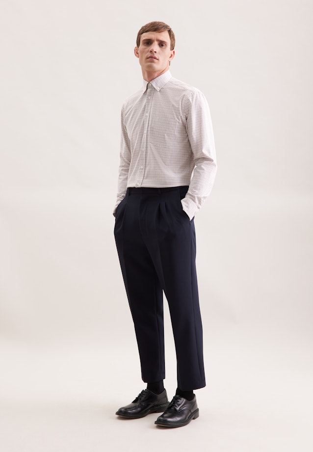 Regular Flanellhemd Karo in Beige |  Seidensticker Onlineshop