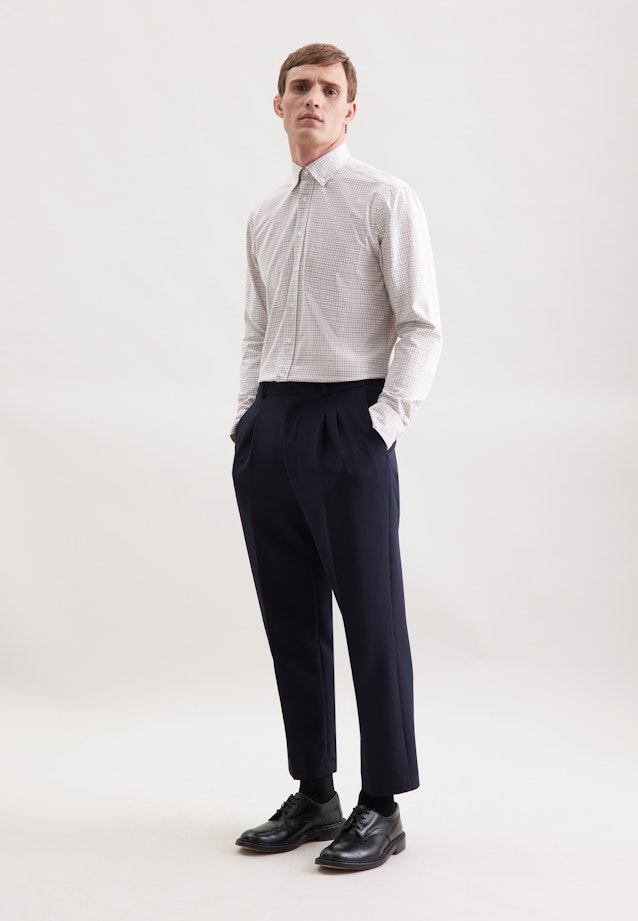 Regular Chemise en flanelle carreaux in Beige |  Seidensticker Onlineshop