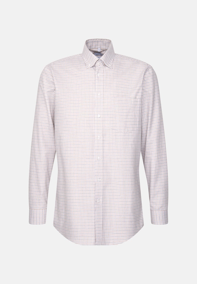 Regular Flanellhemd Karo in Beige |  Seidensticker Onlineshop