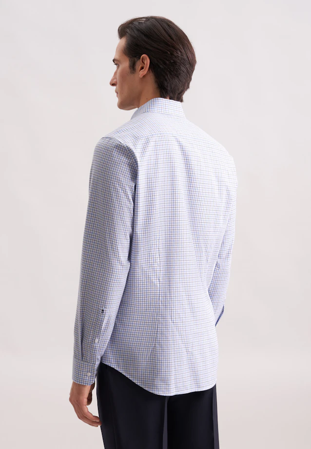 Slim Chemise en flanelle carreaux in Bleu Moyen |  Seidensticker Onlineshop