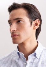 Slim Flanellhemd Karo in Mittelblau |  Seidensticker Onlineshop