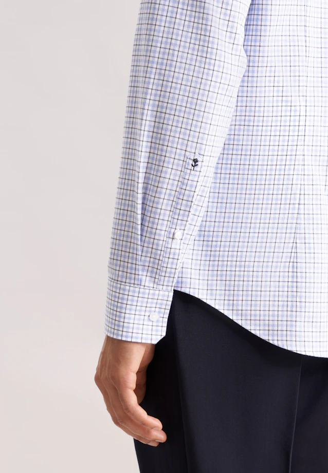 Slim Chemise en flanelle carreaux in Bleu Moyen |  Seidensticker Onlineshop