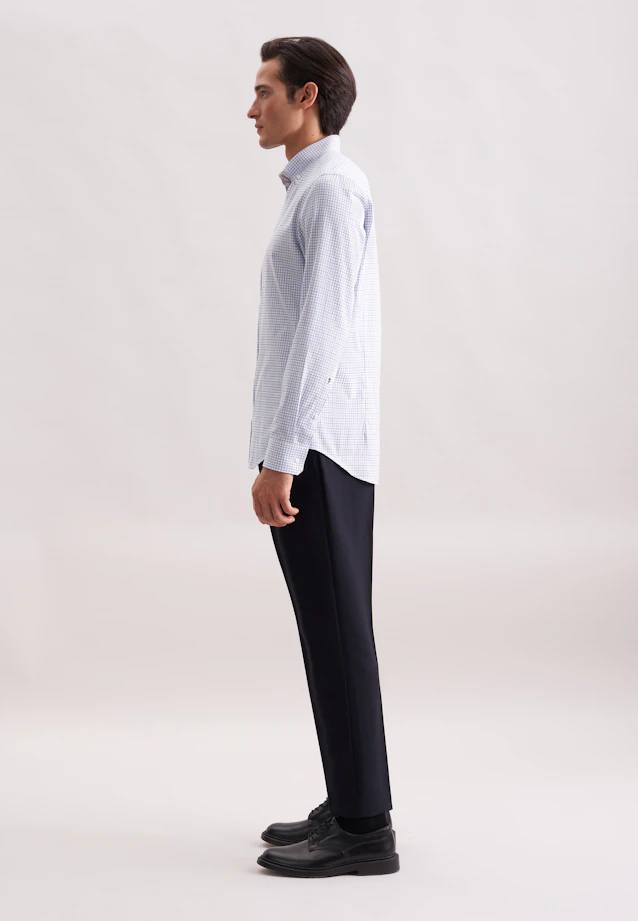 Slim Chemise en flanelle carreaux in Bleu Moyen |  Seidensticker Onlineshop