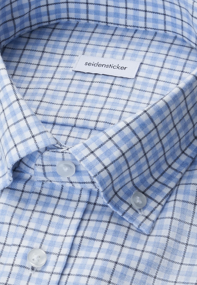 Slim Flanellhemd Karo in Mittelblau | Seidensticker Onlineshop