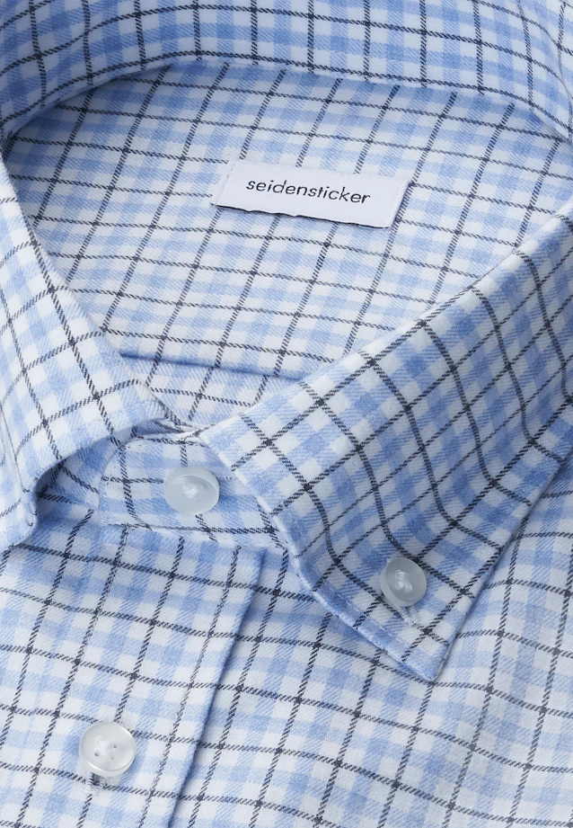 Slim Chemise en flanelle carreaux in Bleu Moyen |  Seidensticker Onlineshop