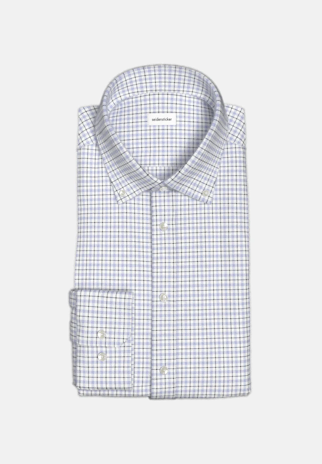 Slim Flanellhemd Karo in Mittelblau | Seidensticker Onlineshop