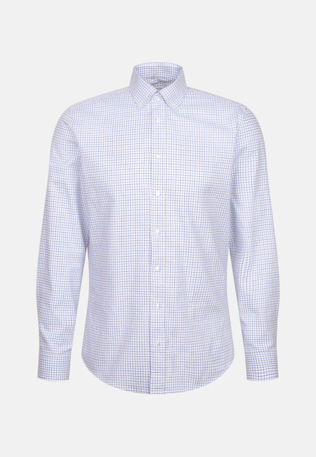Slim Chemise en flanelle carreaux in Bleu Moyen |  Seidensticker Onlineshop