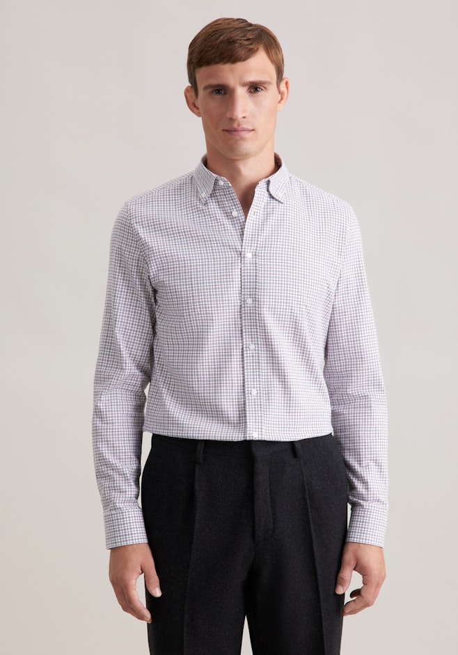 Slim Flanellhemd Karo in Grau | Seidensticker Onlineshop