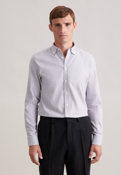 Slim Flanellhemd Karo in Grau |  Seidensticker Onlineshop
