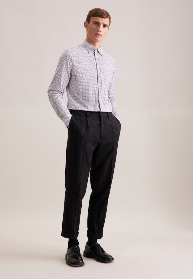 Slim Flanellhemd Karo in Grau |  Seidensticker Onlineshop