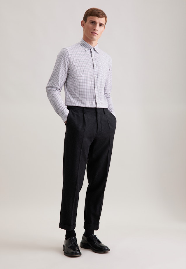 Slim Flannel shirt Check in Grey |  Seidensticker Onlineshop