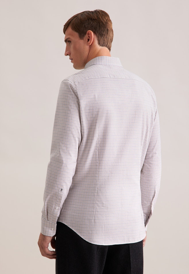 Slim Chemise en flanelle carreaux dans Beige | Boutique en ligne Seidensticker
