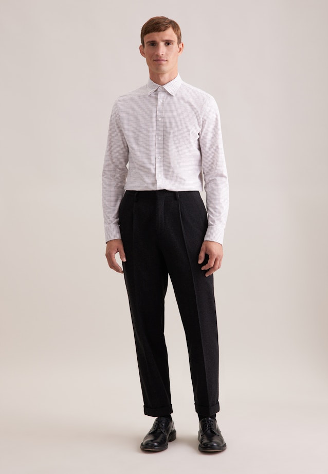 Slim Flanellhemd Karo in Beige |  Seidensticker Onlineshop