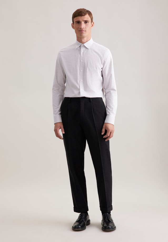 Slim Flanellhemd Karo in Beige |  Seidensticker Onlineshop