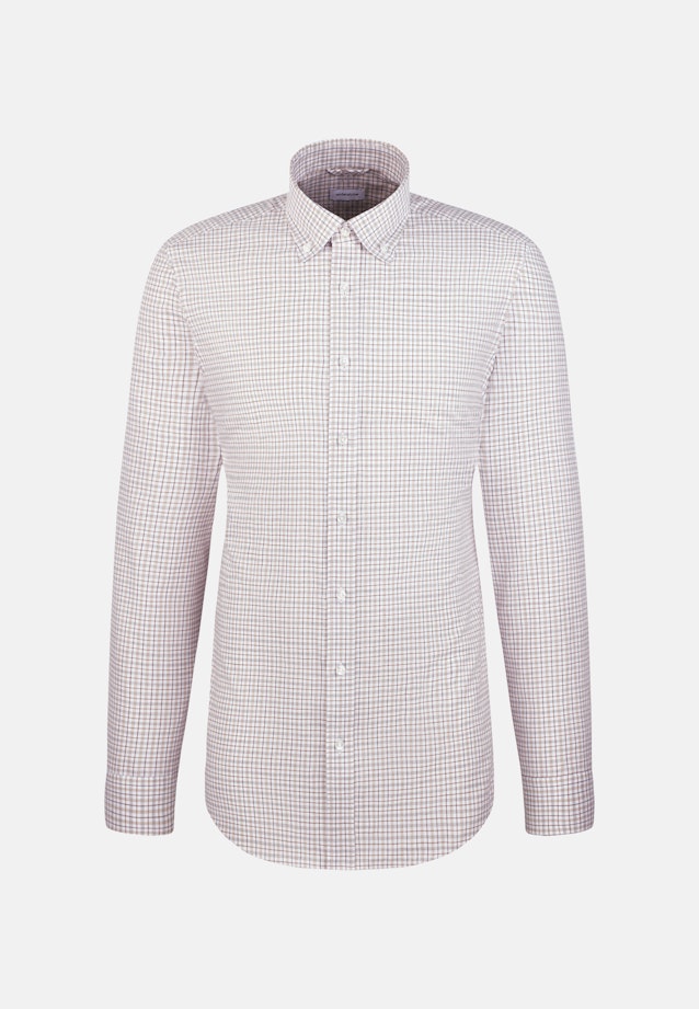 Slim Flannel shirt Check in Beige |  Seidensticker Onlineshop