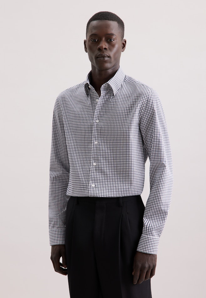 Shaped Business shirt Check in Dunkelblau | Seidensticker online shop