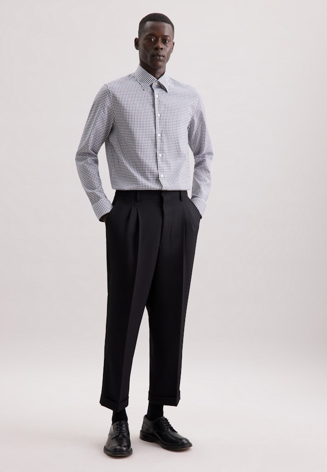 Shaped Business shirt Check in Dunkelblau |  Seidensticker Onlineshop