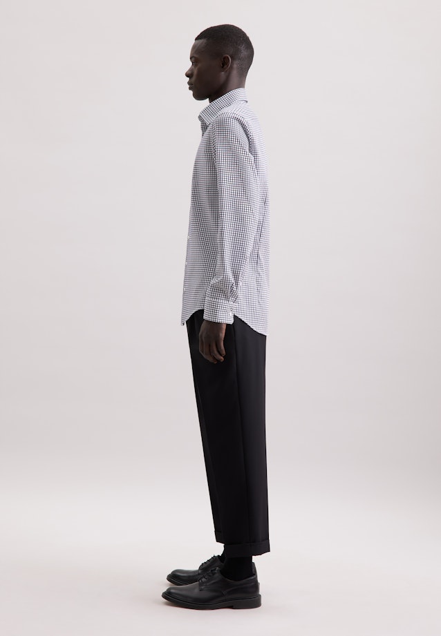 Shaped Business shirt Check in Dunkelblau |  Seidensticker Onlineshop