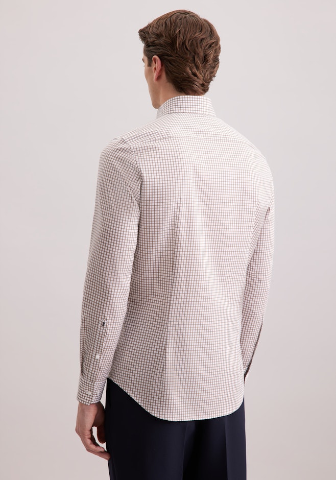 Shaped Business Hemd Karo in Braun | Seidensticker Onlineshop