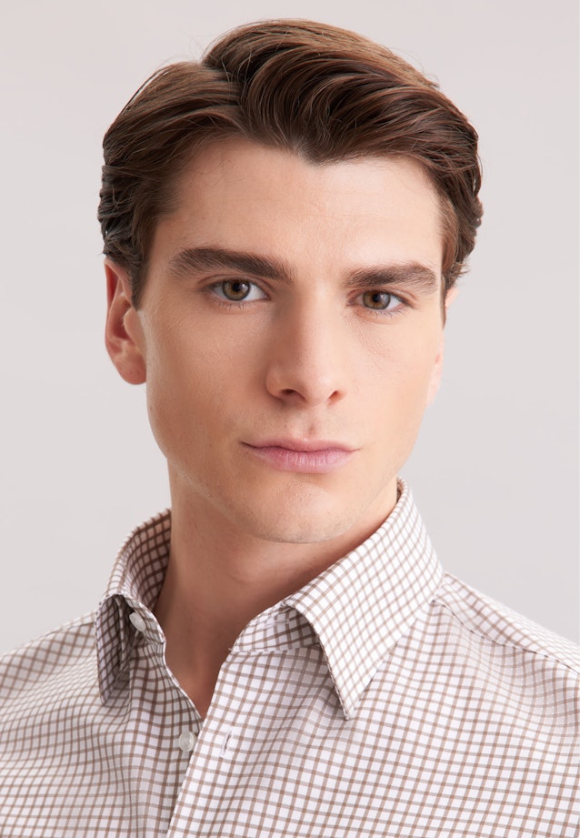 Shaped Business shirt Check in Braun |  Seidensticker Onlineshop
