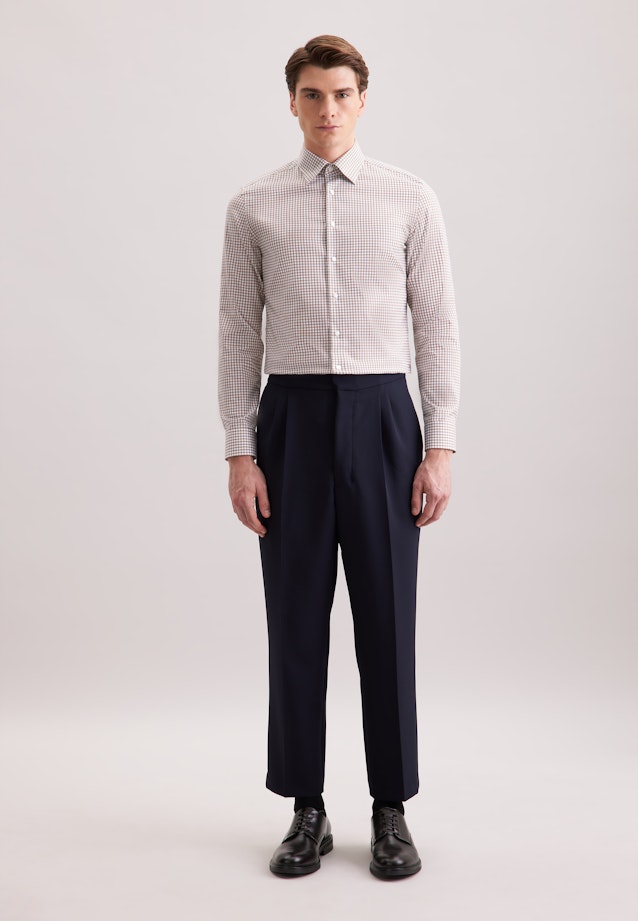 Shaped Business shirt Check in Braun |  Seidensticker Onlineshop