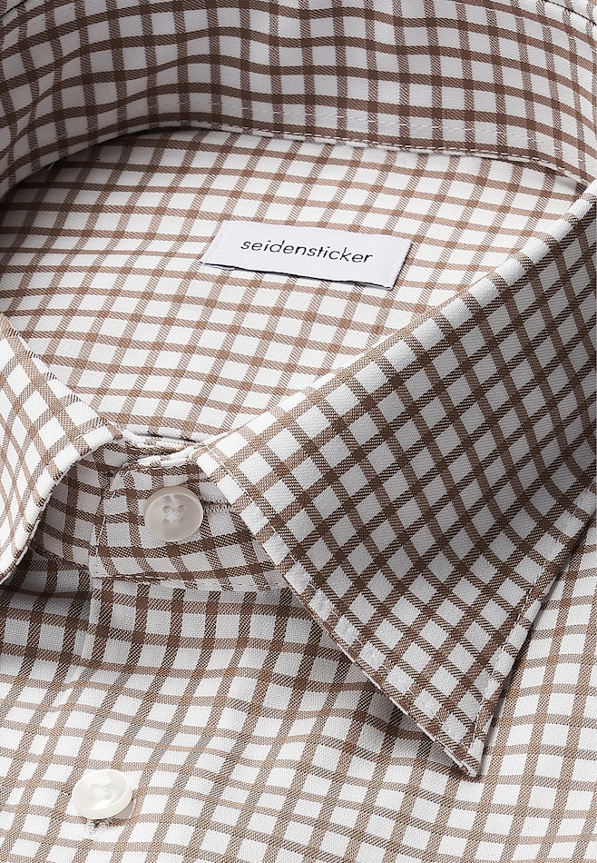 Shaped Chemise d'affaires carreaux dans Marron | Boutique en ligne Seidensticker