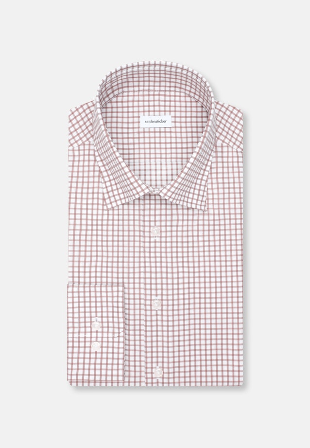 Shaped Business shirt Check in Braun |  Seidensticker Onlineshop