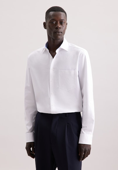 Regular Chemise Performance Uni in Blanc |  Seidensticker Onlineshop