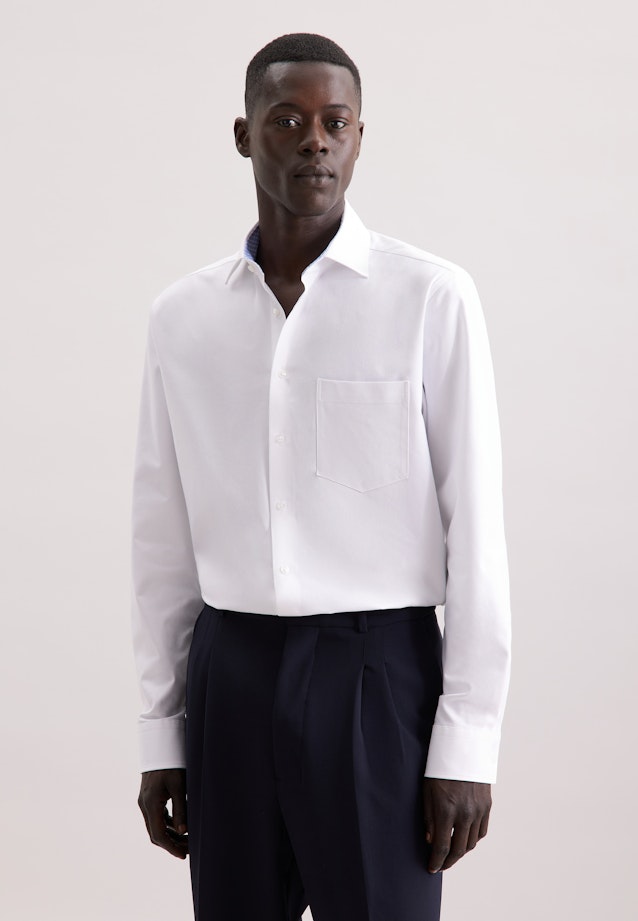 Regular Chemise Performance Uni in Blanc |  Seidensticker Onlineshop